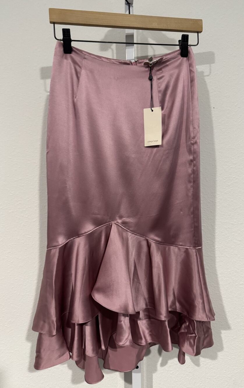 Cinq á Sept silk skirt Anissa In Tea Rose NEW! Sz 2